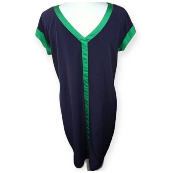 CHARMING CHARLIE NAVY & GREEN DRESS SZ.M EUC. - Picture 5 of 8